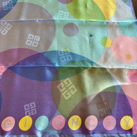 GIVENCHY Colorful 100% Silk Scarf - Picture 3 of 6
